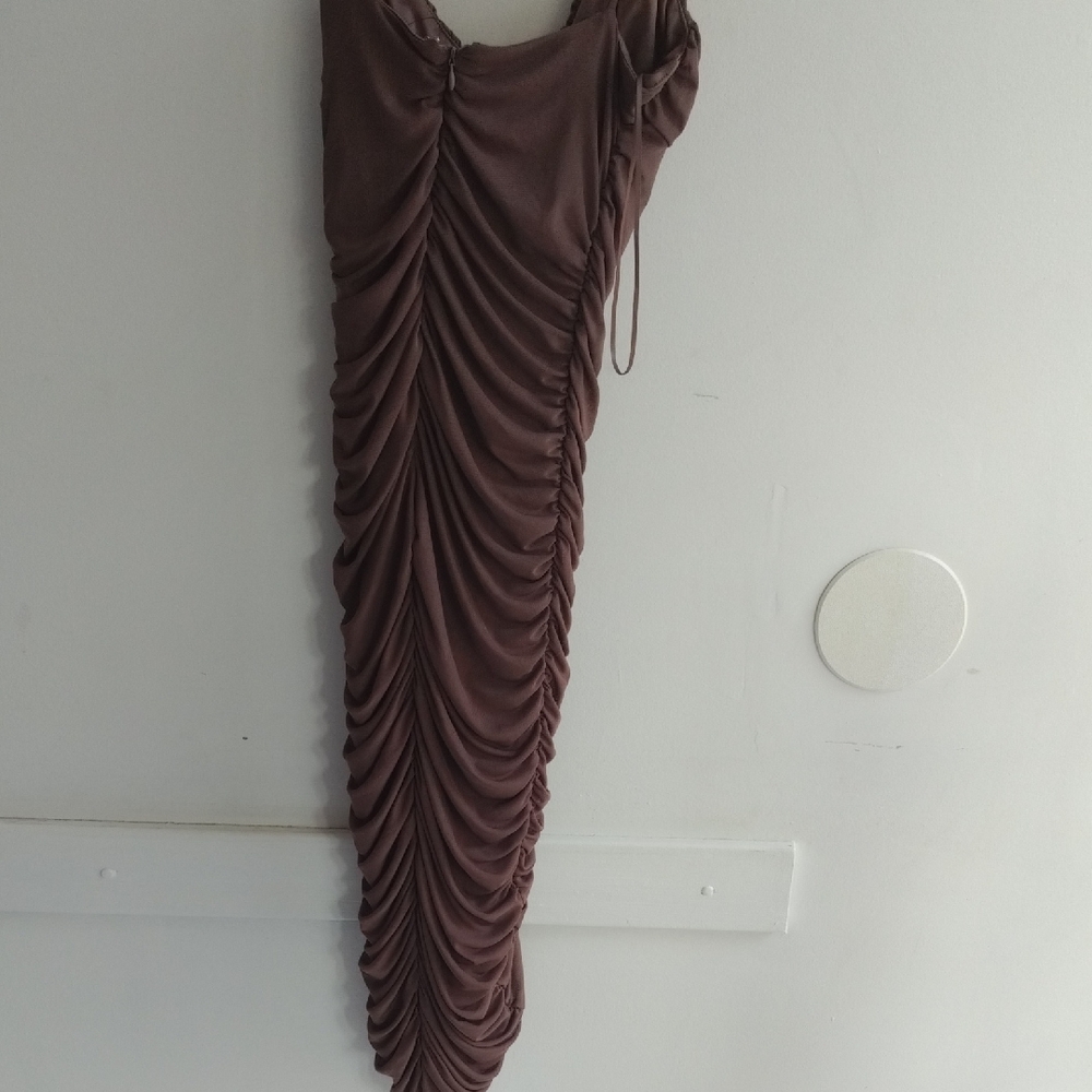 Fashion Nova Chocolate Ruched Maxi Skirt